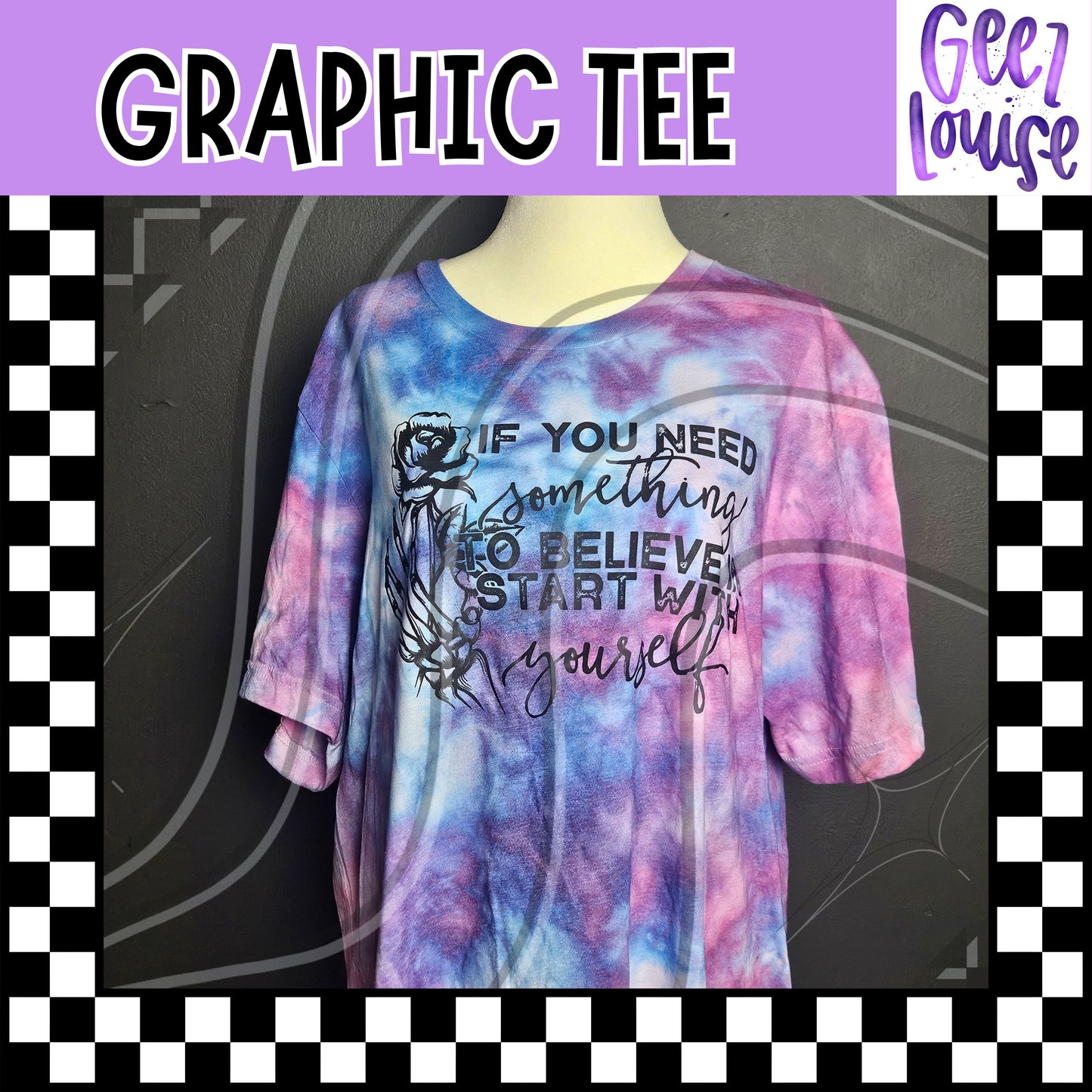 Start With Yourself – Tie-Dye Graphic Tee (Ready to Ship)