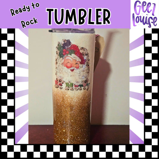 Glitter Santa 20oz Resin Tumbler