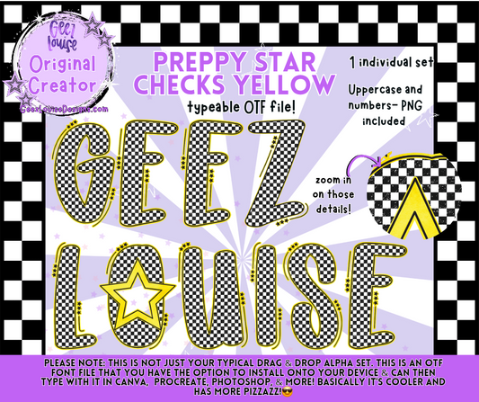 Preppy Star Checks OTF + PNG