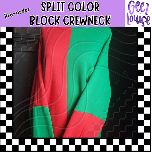 Wholesale Gildan 2-Tone Split Colorblock Crewneck Sweatshirts (Random Color Split)