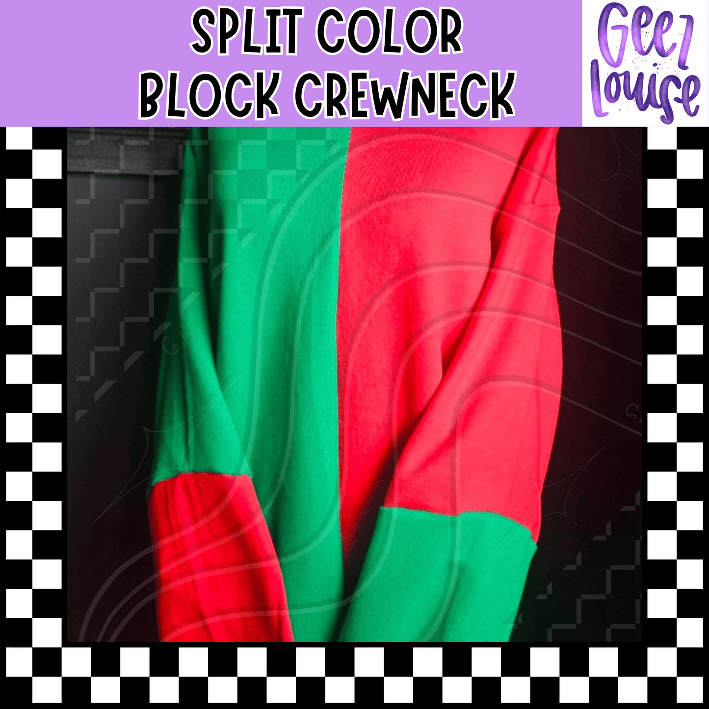 Irish Green & Red Gildan 2-Tone Colorblock Crewneck Sweatshirt - LG