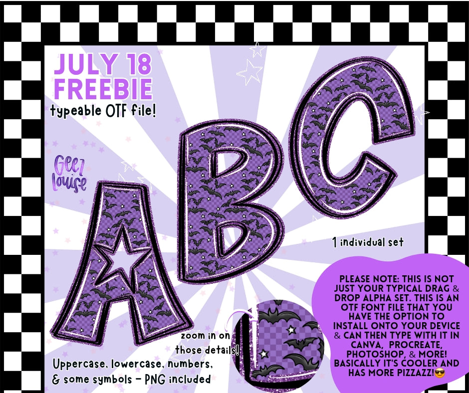 Freebie options- July 18th- all exclusive