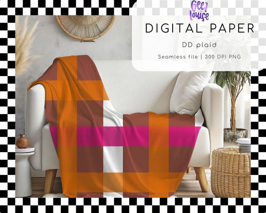 DD Plaid Digital Paper | Seamless Plaid PNG | 300 DPI | July 26 No FOMO Drive