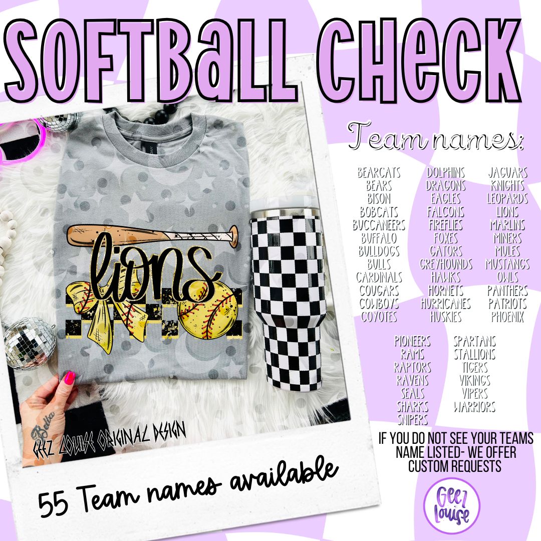 Softball Check Teams – Digital Download (Multiple Teams + Custom)
