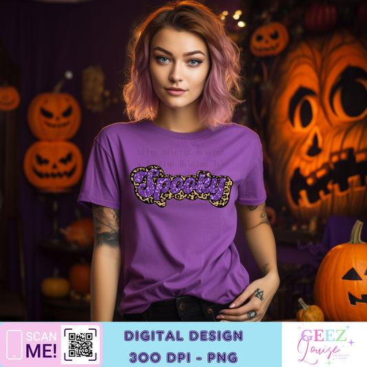 Leopard Spooky Purple Halloween - Digital Download- PNG