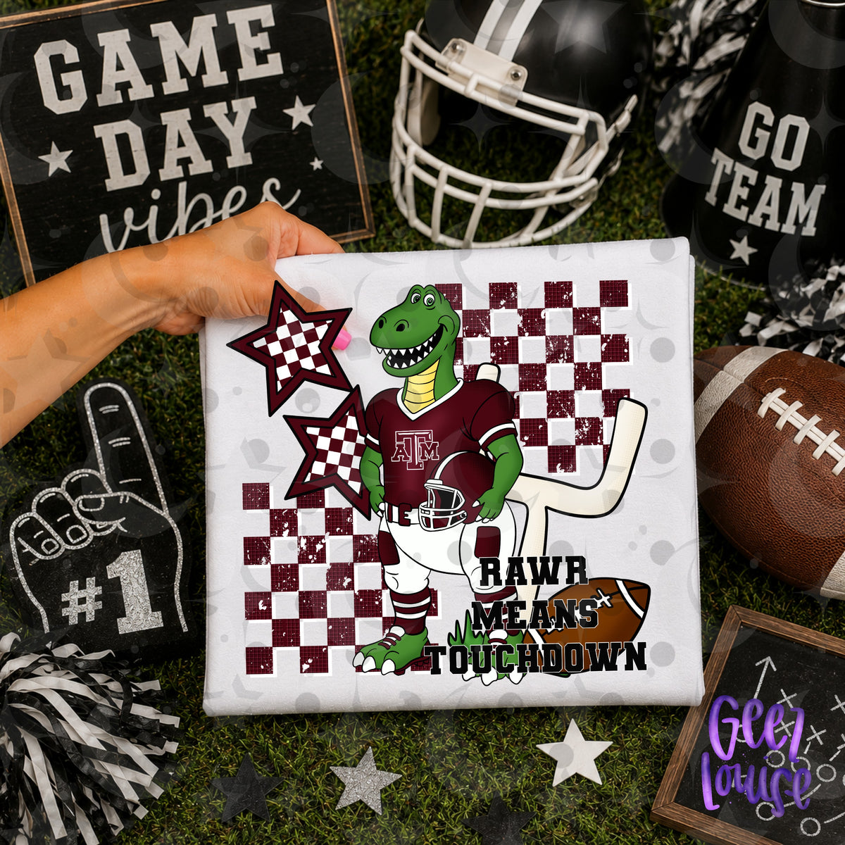 Rawr Means Touchdown Football PNG | Dinosaur Game Day Design | September 26 No FOMO Drive