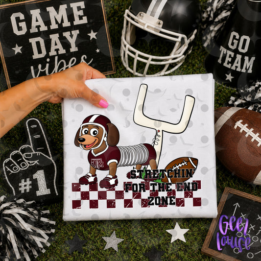 Stretchin’ for the End Zone Football Dog PNG |  Game Day Design | September 26 No FOMO Drive