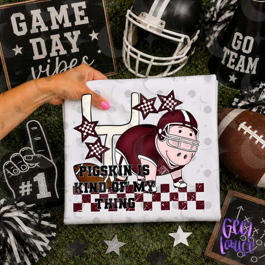 Pigskin Is Kind of My Thing Football Pig PNG |  Game Day Design | September 26 No FOMO Drive