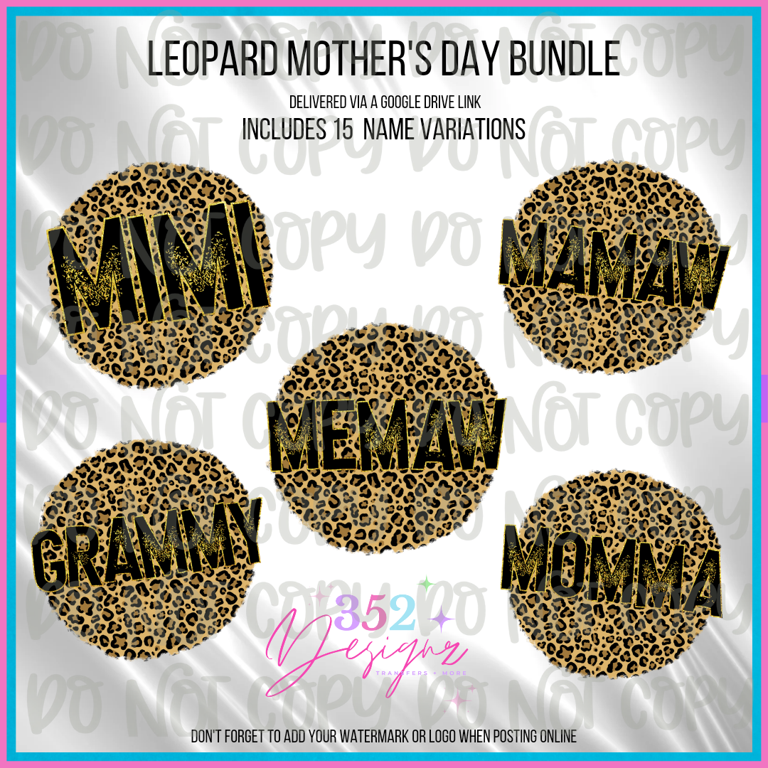 Leopard mother's bundle - Digital Download- PNG