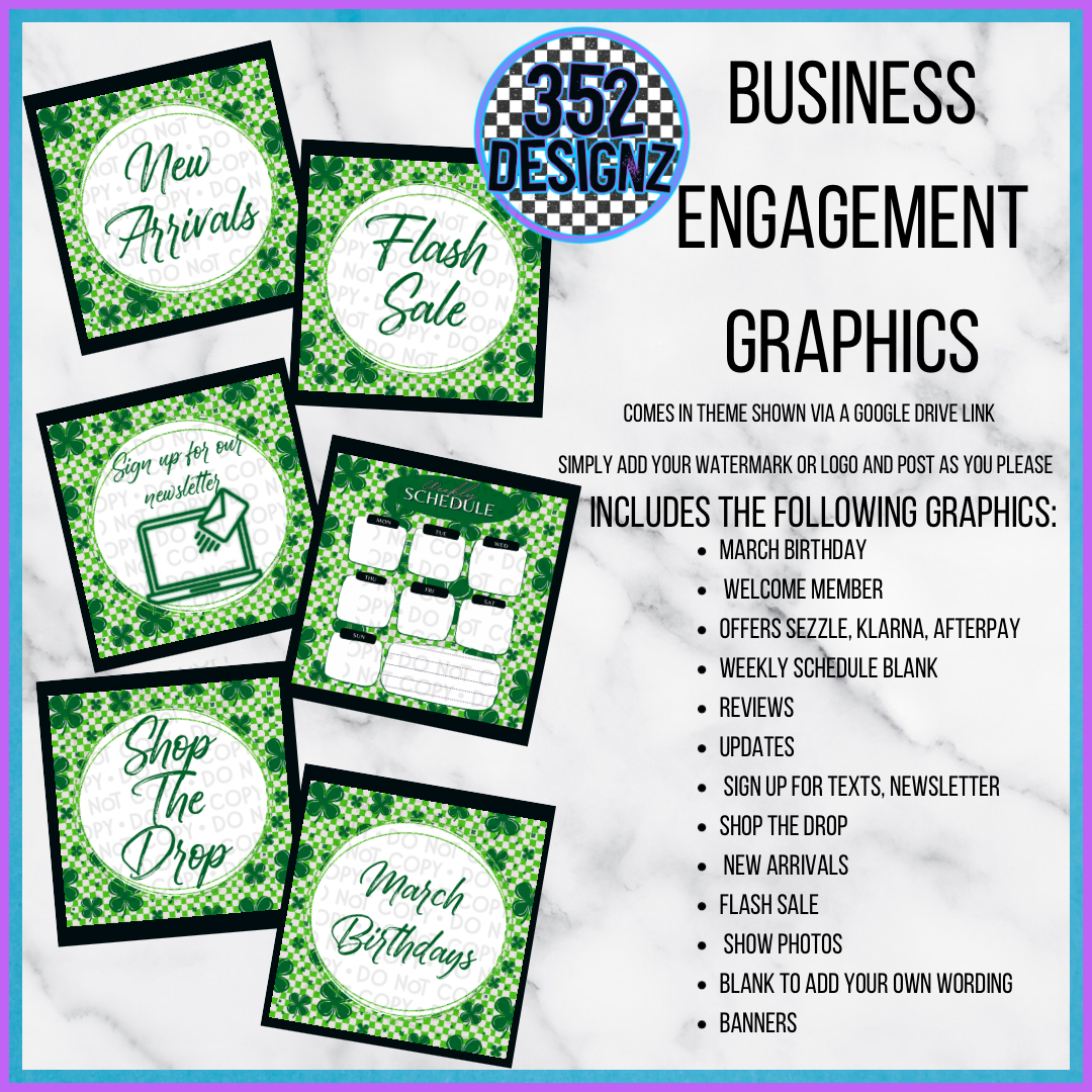 Shamrock business engagement graphic drive- Digital Download- PNG