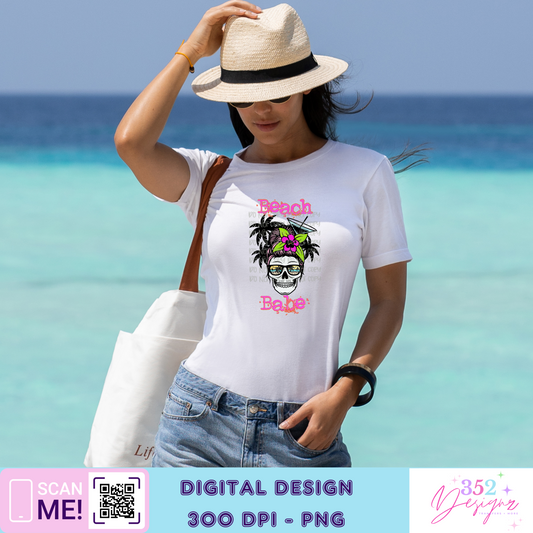 Beach babe skeleton - Digital Download- PNG