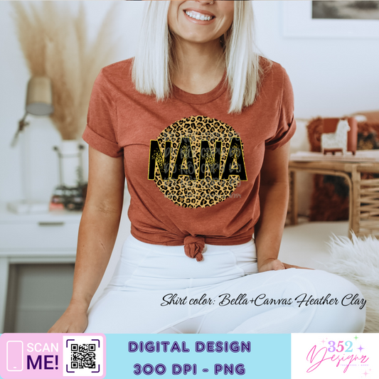 Nana leopard circle - Digital Download- PNG