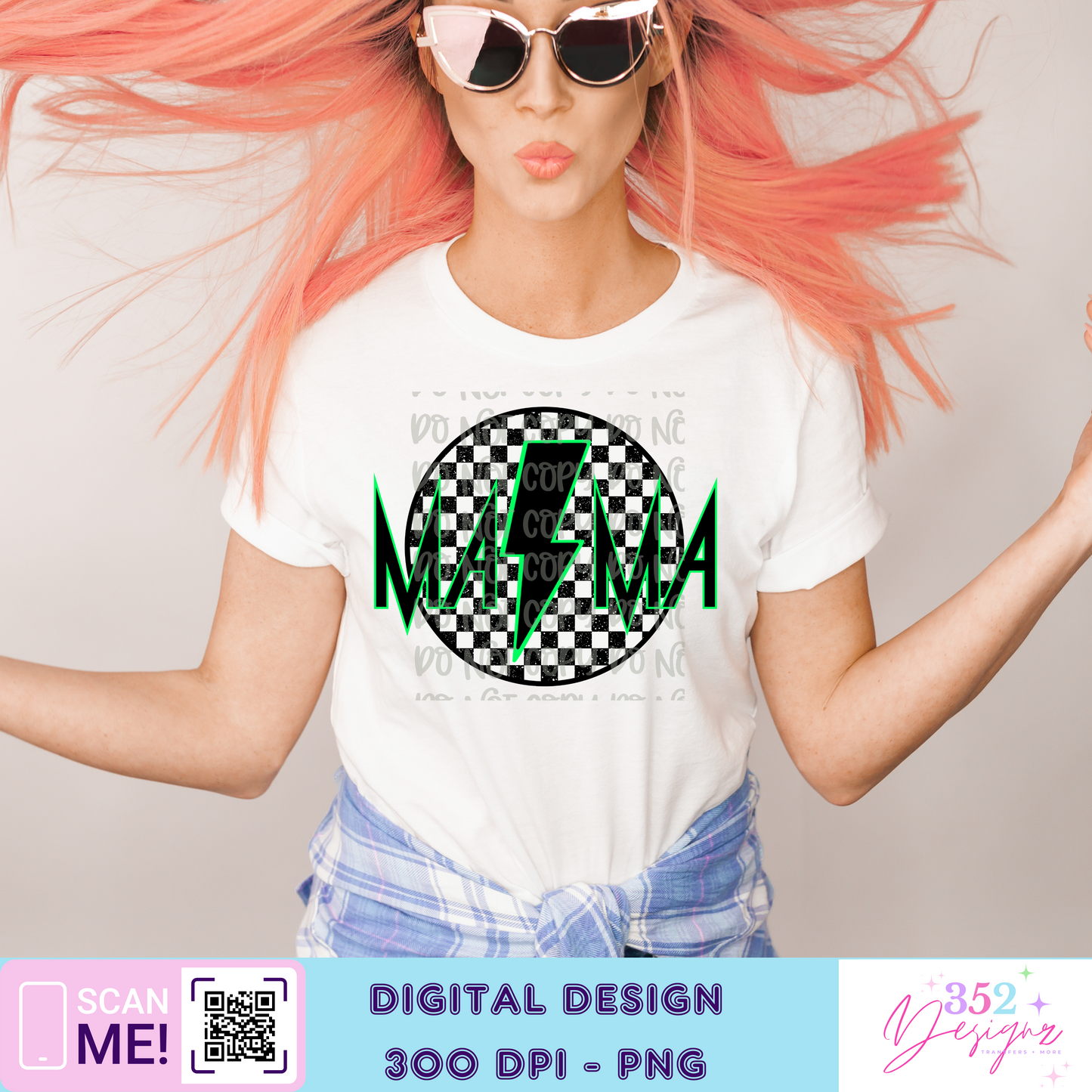 Mama checker rocker green - Digital Download- PNG