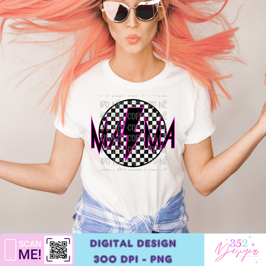 Mama checker rocker pink - Digital Download- PNG